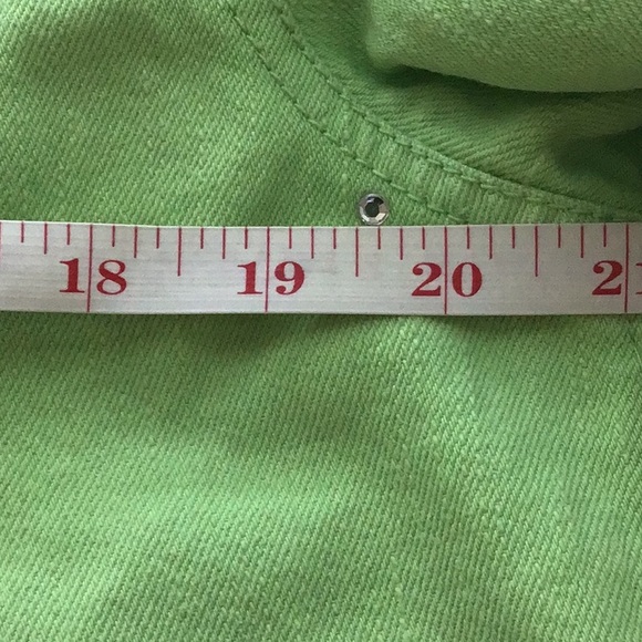 Quacker Factory Light Green Cotton Jacket with rhinestones embellishments - Picture 4 of 4